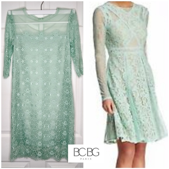 BCBG Dresses & Skirts - BCBG PARIS MINT GREEN LACE LILLIAN DRESS SIZE 6